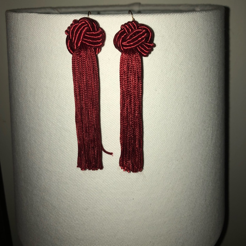 Vanessa Mooney Astrid tassel earrings- red